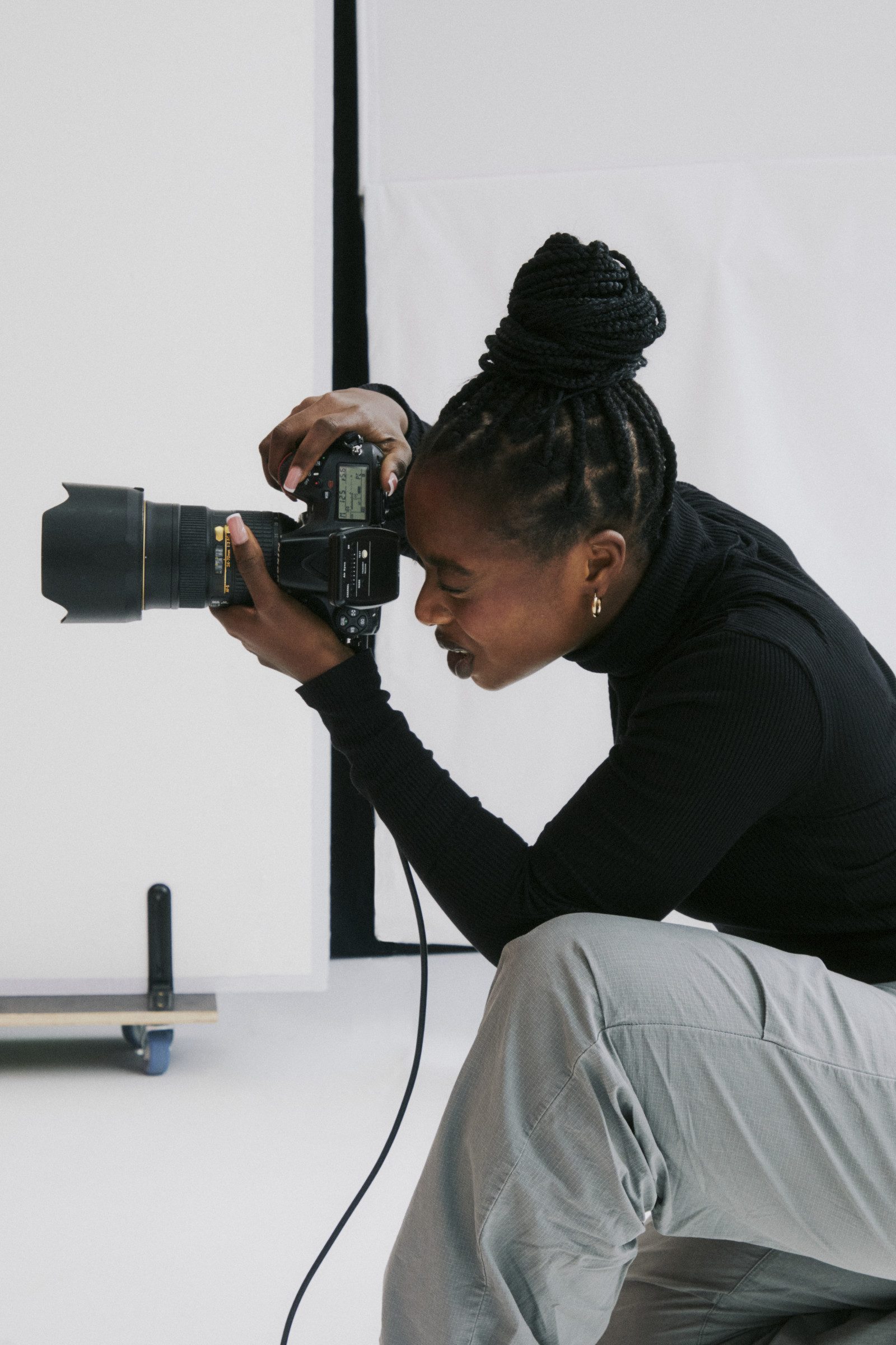 Photographer on a commissioned shoot