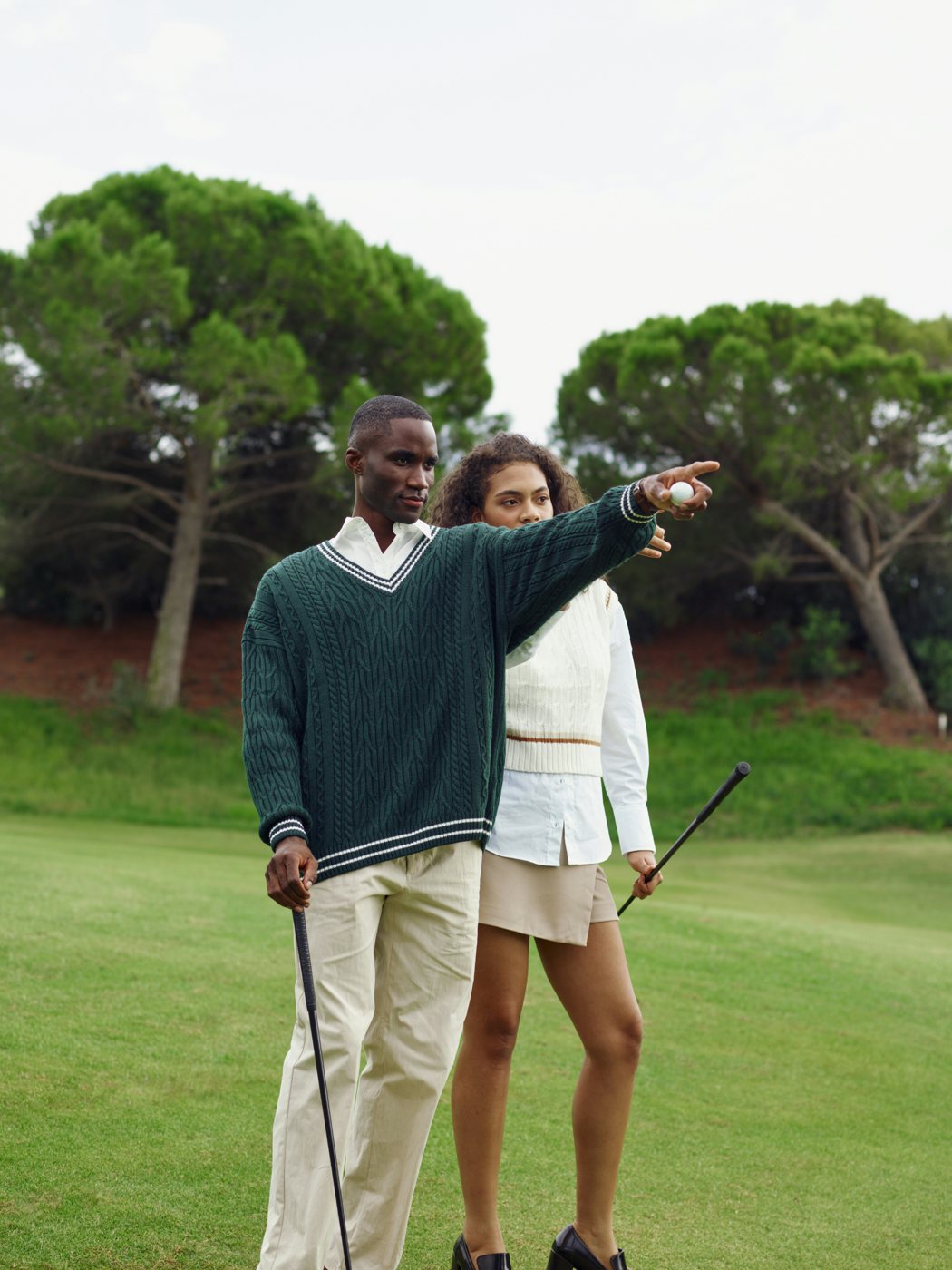 Two golfers on the fairway