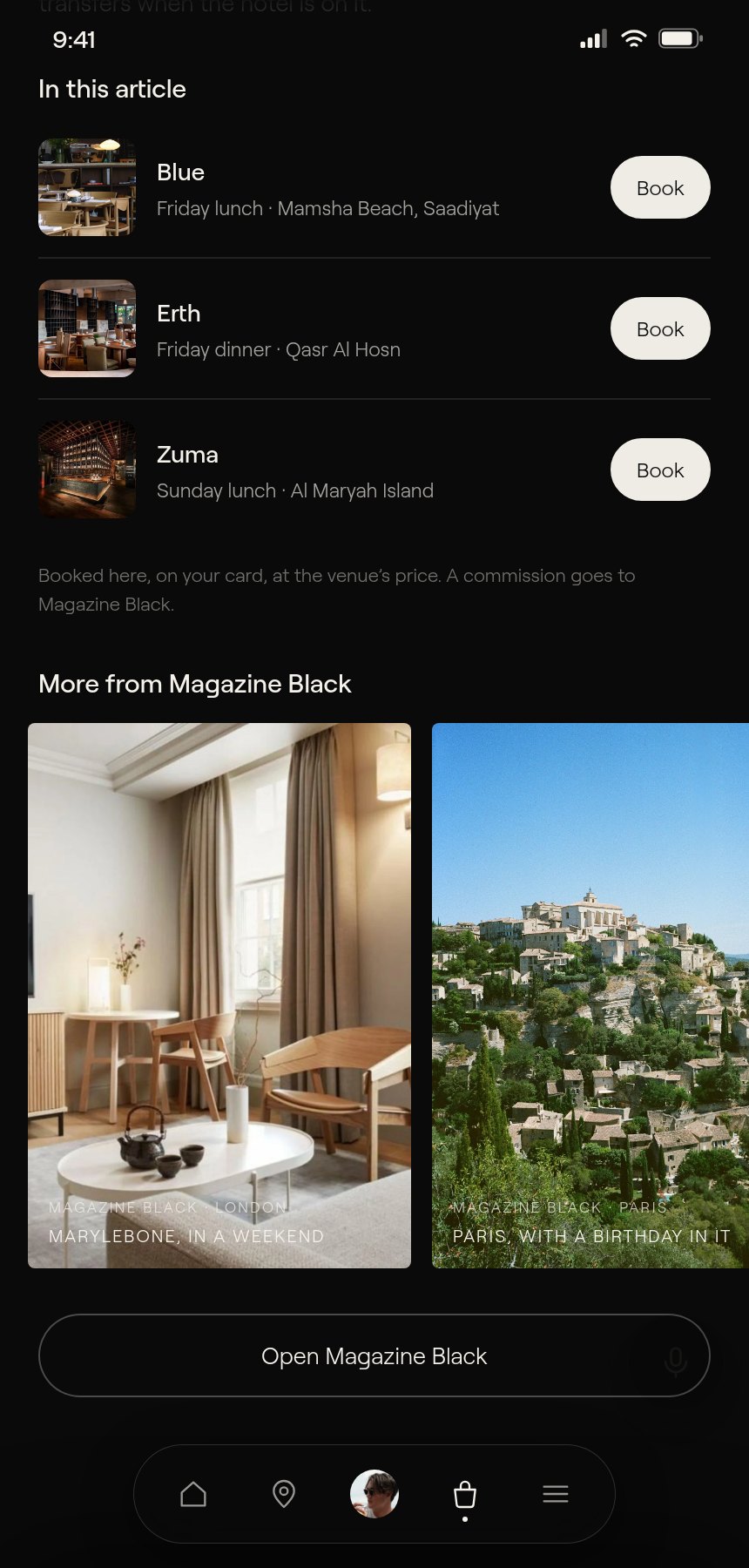 The places in the article, each bookable from the page